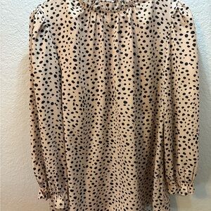 Polka Dot Women's Top - Black and Cream